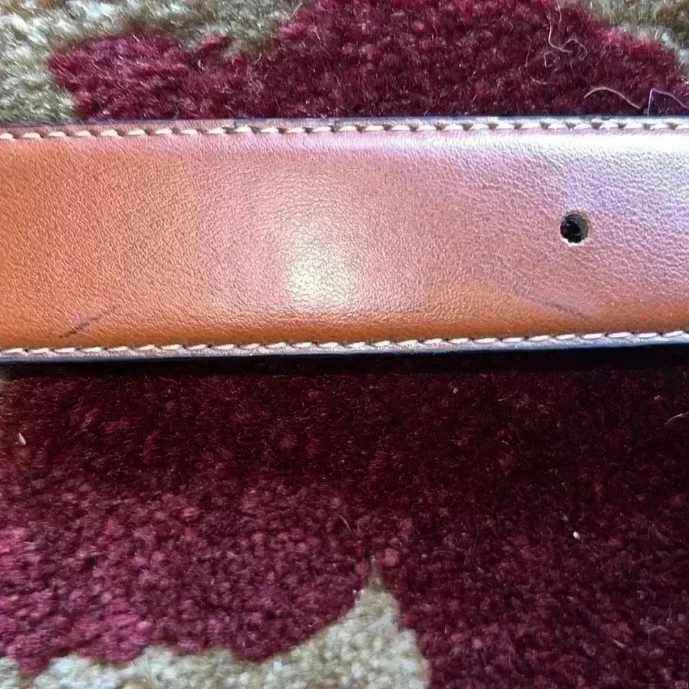 Steve Madden Men’s Dress Black Tan Reversible Belt Silver Tone Buckle NWOT